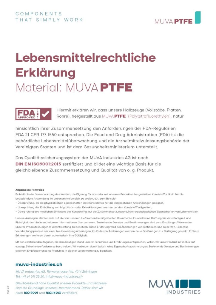 thumbnail of Lebensmittelrechtliche Erklärung MUVA PTFE